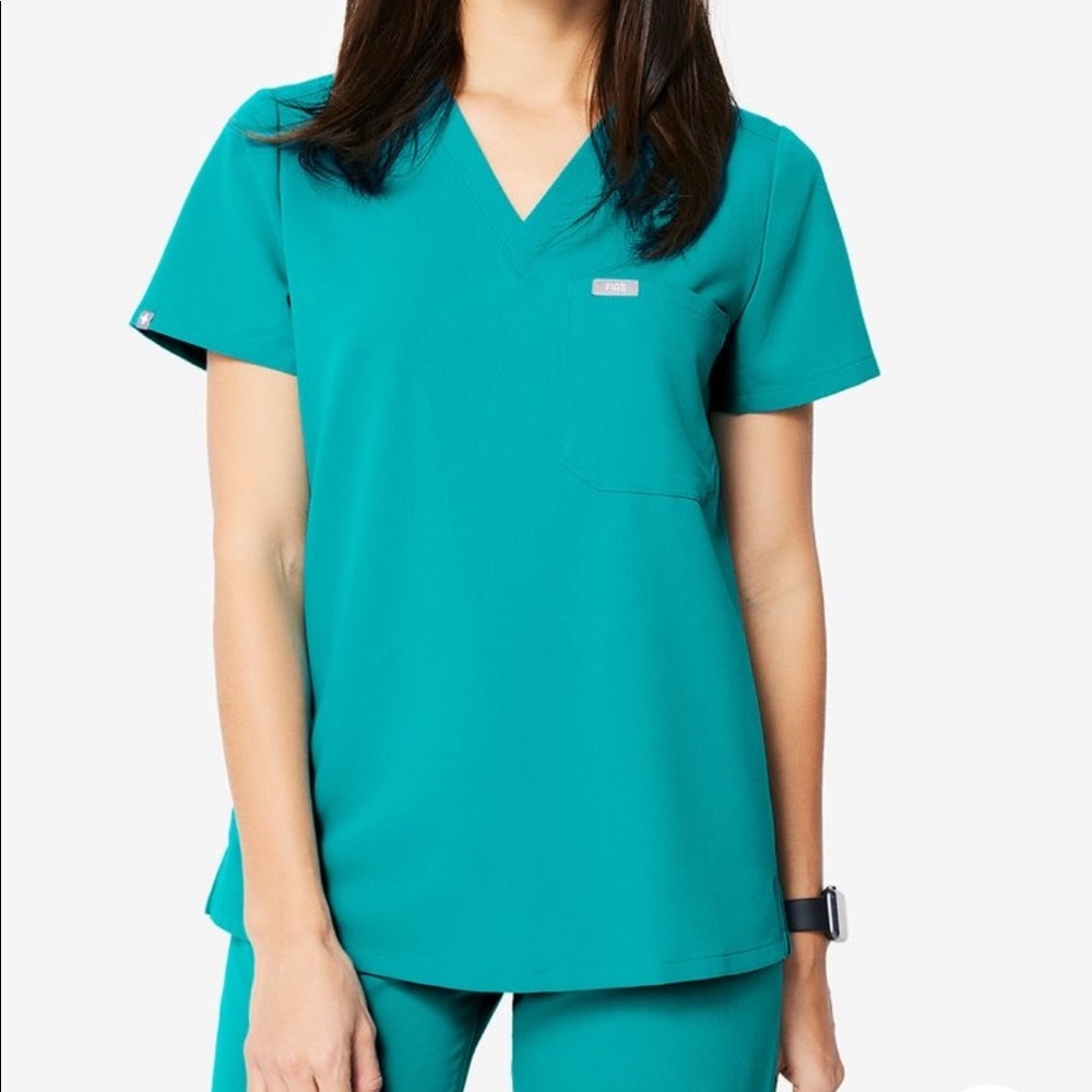 FIGS TEAL SCRUB TOP (Catarina) Small
